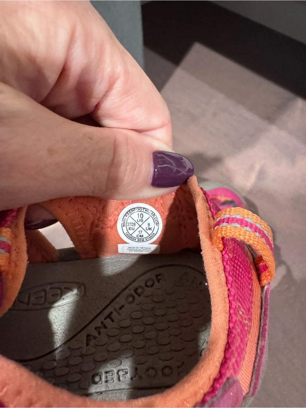 Keen Kids Pink and Orange Closed-Toe Sandal